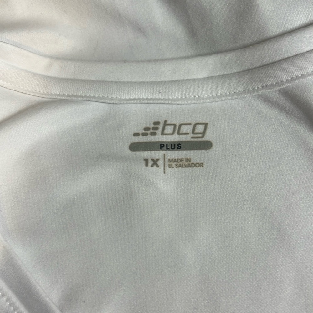 BCG Plus Size 1X White Active V-Neck Tee - Picture 6 of 6